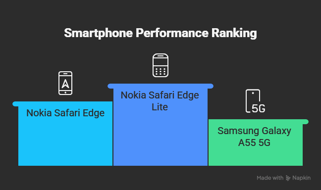 Nokia Safari Edge vs Nokia Safari Edge Lite vs Samsung Galaxy A55 5G
