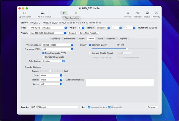 Start Video Encoding Process