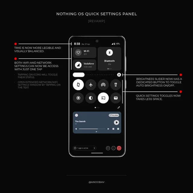 Nothing OS 4.0: Quick Settings Panel