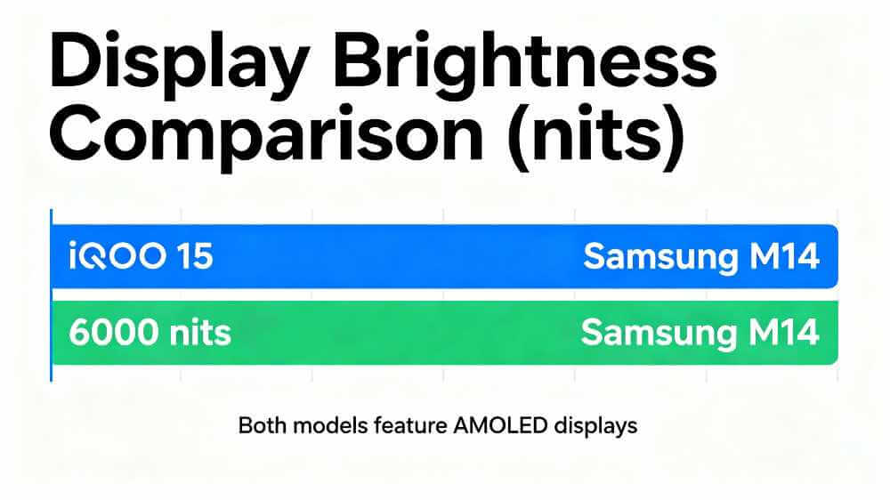 Display Brightness Specification - 6000 Nits Samsung M14 AMOLED