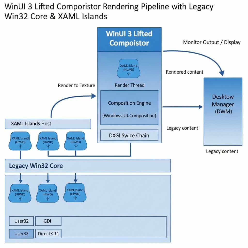 Windows 10 vs Windows 11 File Explorer architecture showing WinUI 3 migration impact
