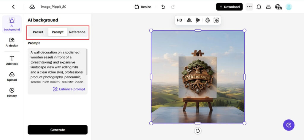 Modify your image background 