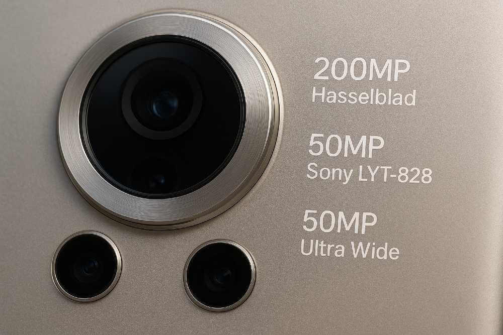 OPPO Find X9 Pro 200MP Hasselblad telephoto camera system with 50MP main and ultra-wide lenses