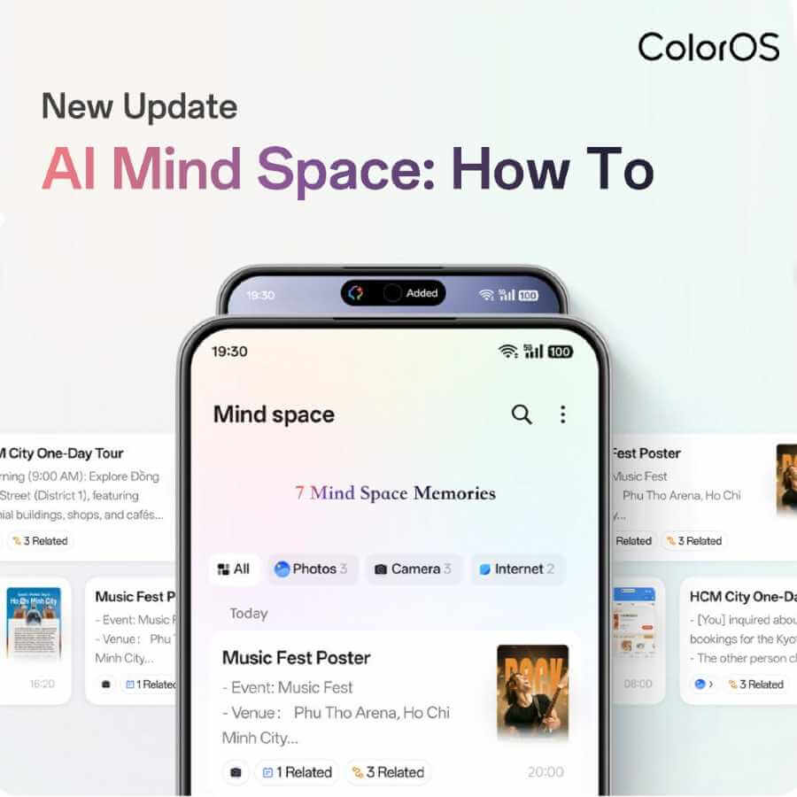OPPO Find X9 Pro ColorOS 16 AI features including AI Mind Space, AI Portrait Glow, and intelligent assistants
