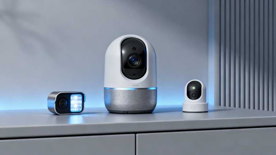 AI-powered smart home security camera with facial recognition and privacy-focused monitoring