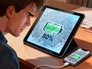 Tablet battery stuck at 80 percent charging problem with frustrated user