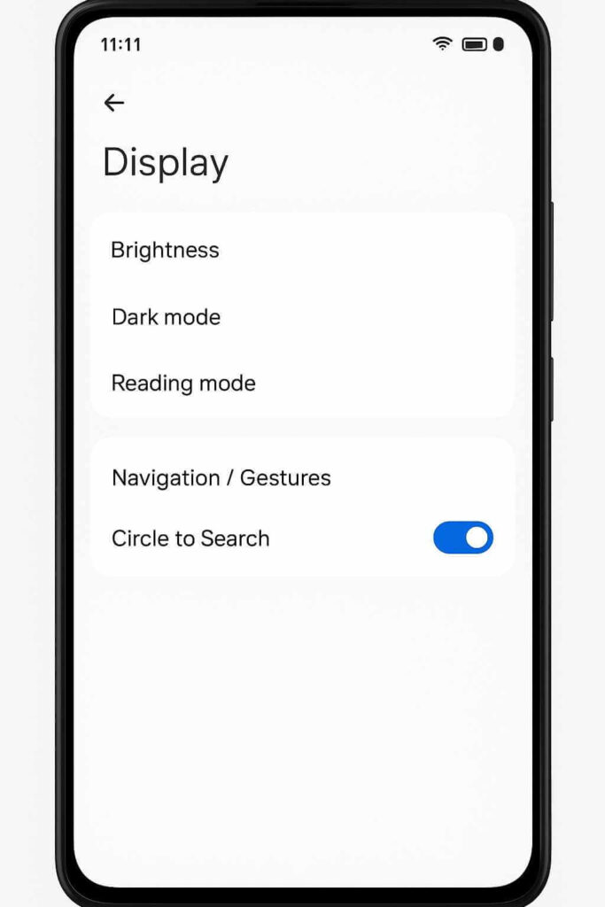 Enable Circle to Search in HyperOS navigation settings
