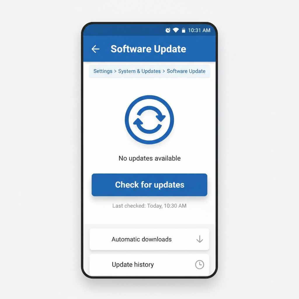 Illustration of the Settings path to check the MagicOS 10 update: System & Updates then Software Update.