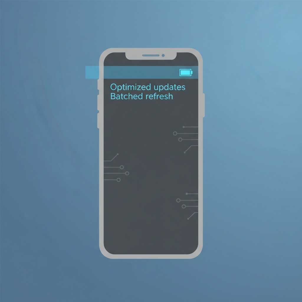 Illustration suggesting HyperOS Super Island uses efficient, batched updates for live info.