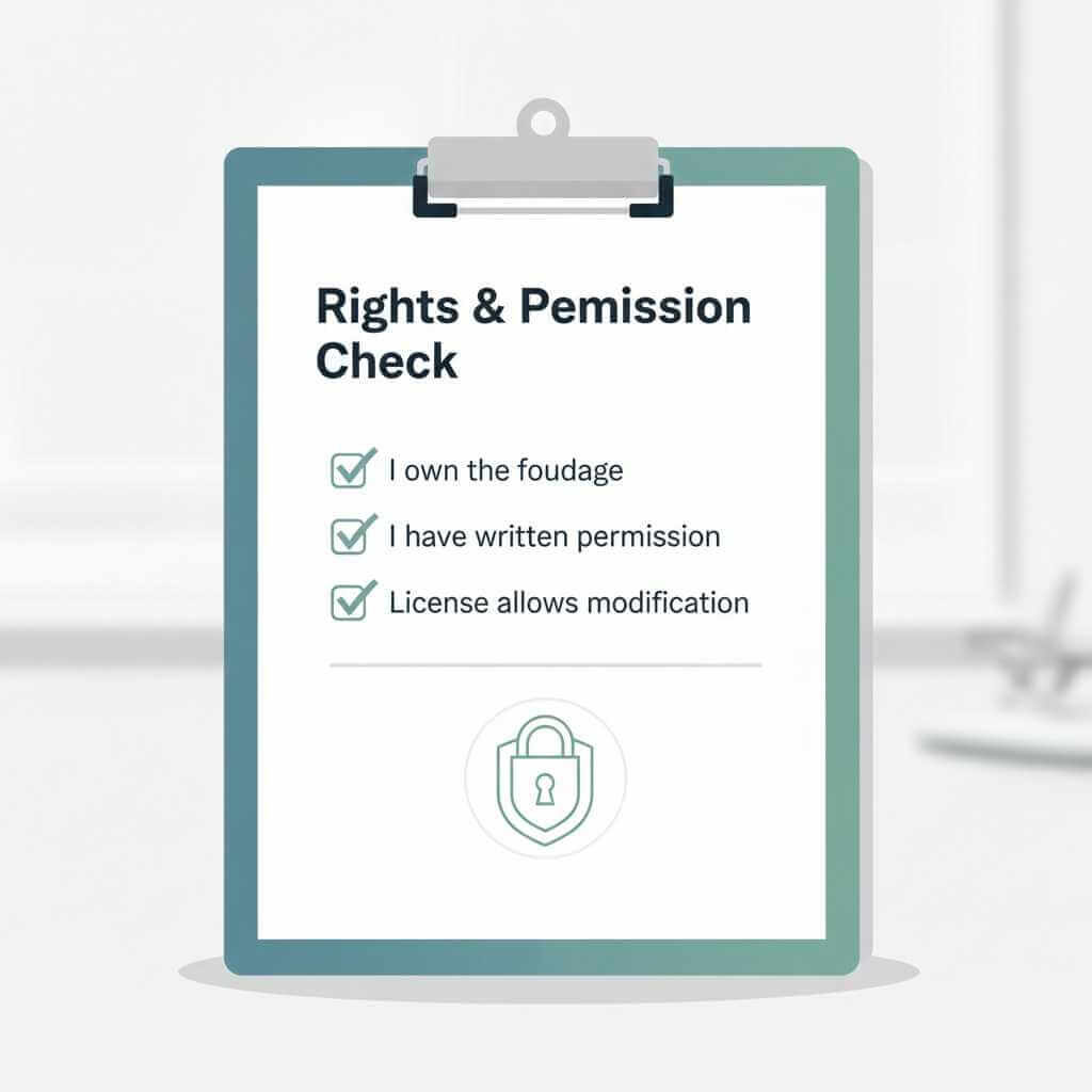 Rights and permissions checklist for ethical watermark removal.