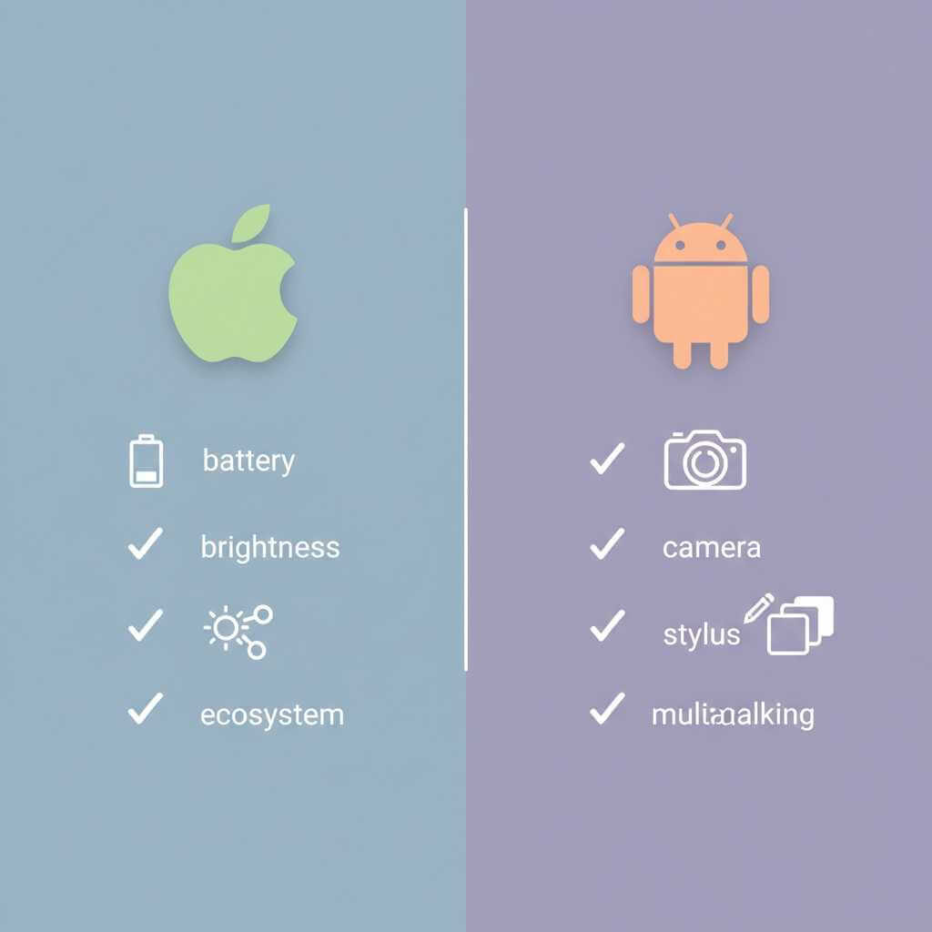 Buying guide visual for choosing iPhone 17 Pro Max or Samsung Galaxy S25 Ultra.