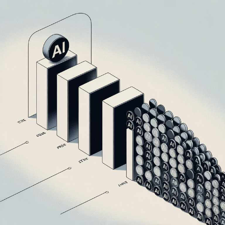 Timeline showing how AI features can gradually expand from one icon to many prompts in a browser.