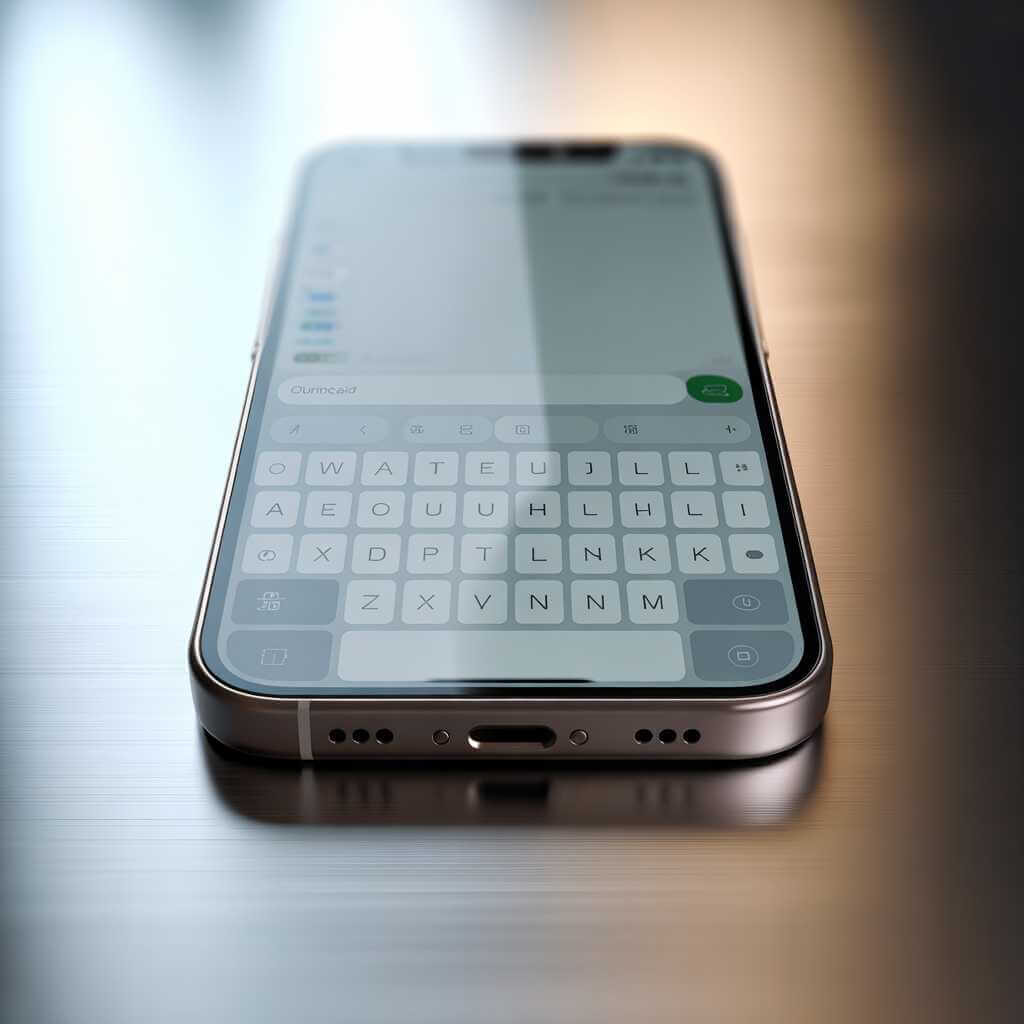 Smartphone keyboard showing predictive text suggestions