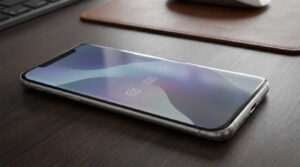 Smartphone showing AI camera, typing, and call protection icons