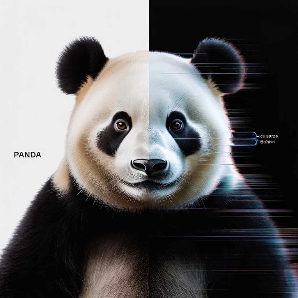 Adversarial machine learning attack example on AI image recognition