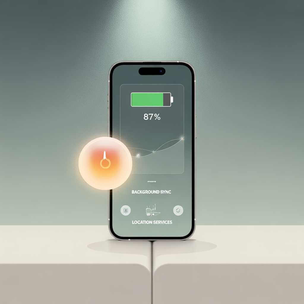 Battery and performance sanity-check illustration for mobile app testing