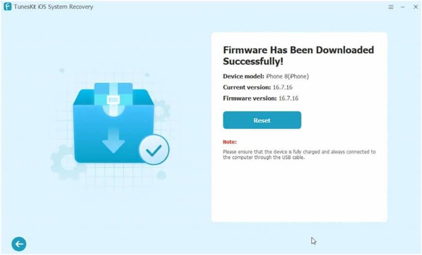 ios Firmware Downloaded successfully